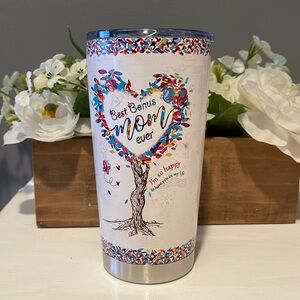 Bonus Mom Steel Tumbler with lid